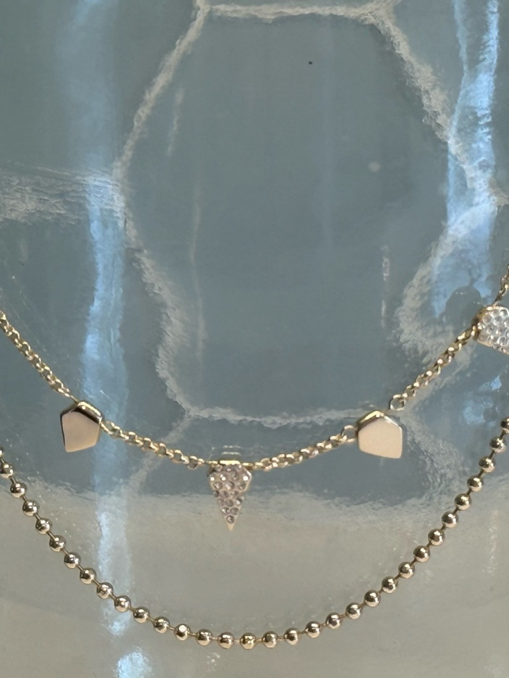 Kendra Scott Gold-Tone Layered pave and solid   station  & Bead Necklace